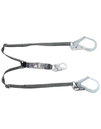 [10191758] LÍNEA DE VIDA DOBLE V-SERIES, CON GANCHOS GRANDES Y AMORTIGUADOR DE IMPACTO (1,8 METROS).