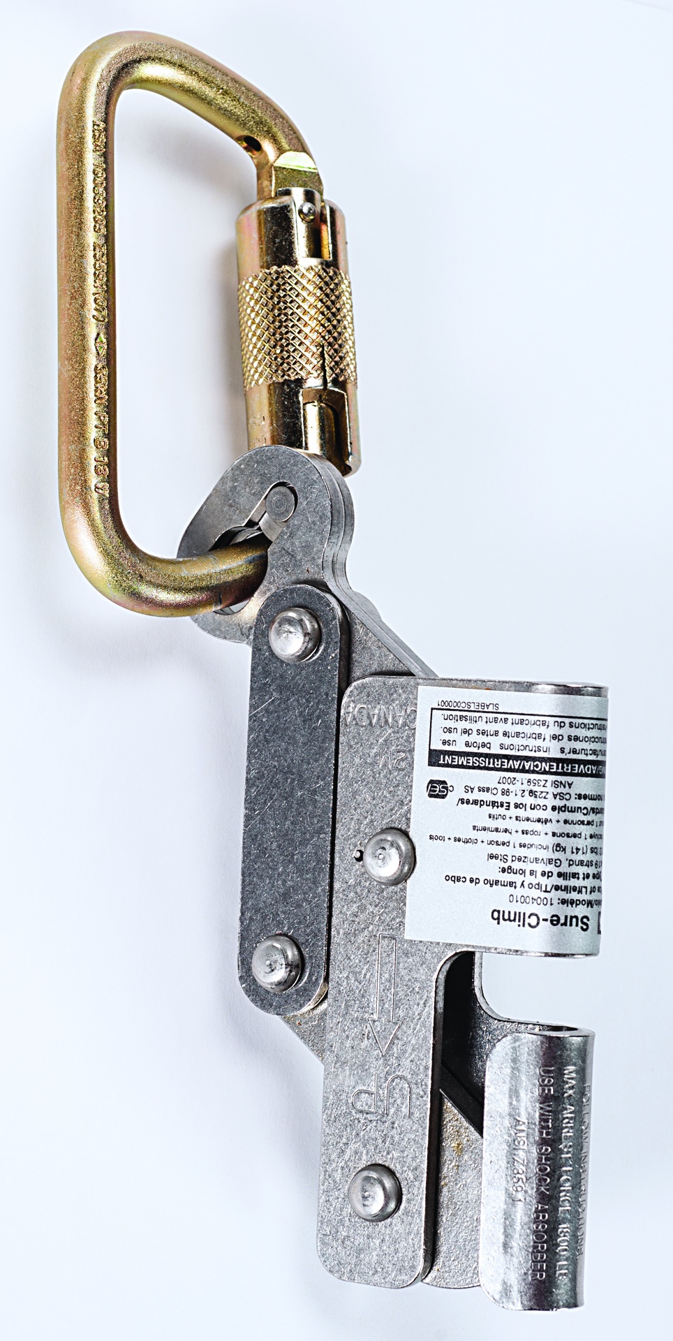 [10040010] SUJETADOR (DESLIZADOR) DE CABLE SURE- CLIMB, CON CARABINERO