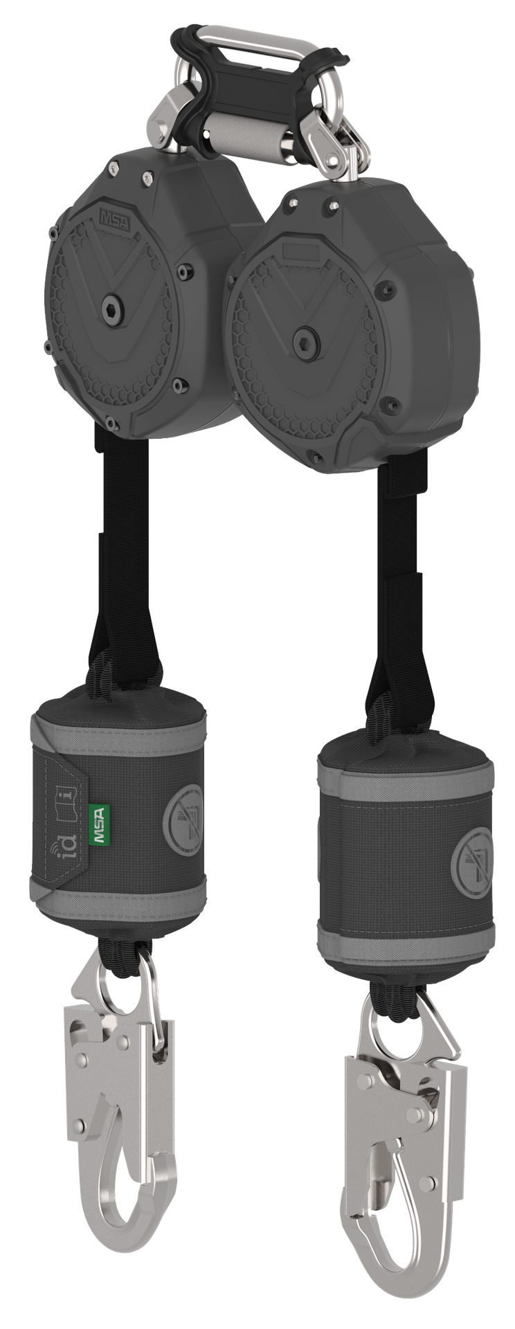 [VSOHW-012-QB-A] V-SHOCK PFL, 6', dos brazos, ganchos de seguridad 36C, mosquetón de triple acción de doble enlace (superior)