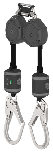 [VSOHW-012-QF-A] V-SHOCK PFL, 6', dos brazos, ganchos grandes de acero 36CL, mosquetón de triple acción de doble enlace (superior)