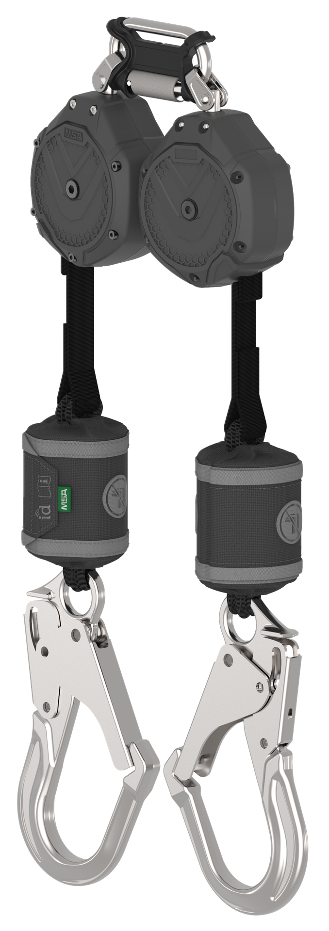 [VSOHW-012-QA-A] V-SHOCK PFL, 6', dos brazos, ganchos grandes de aluminio AL36CL, mosquetón de triple acción de doble enlace (superior)