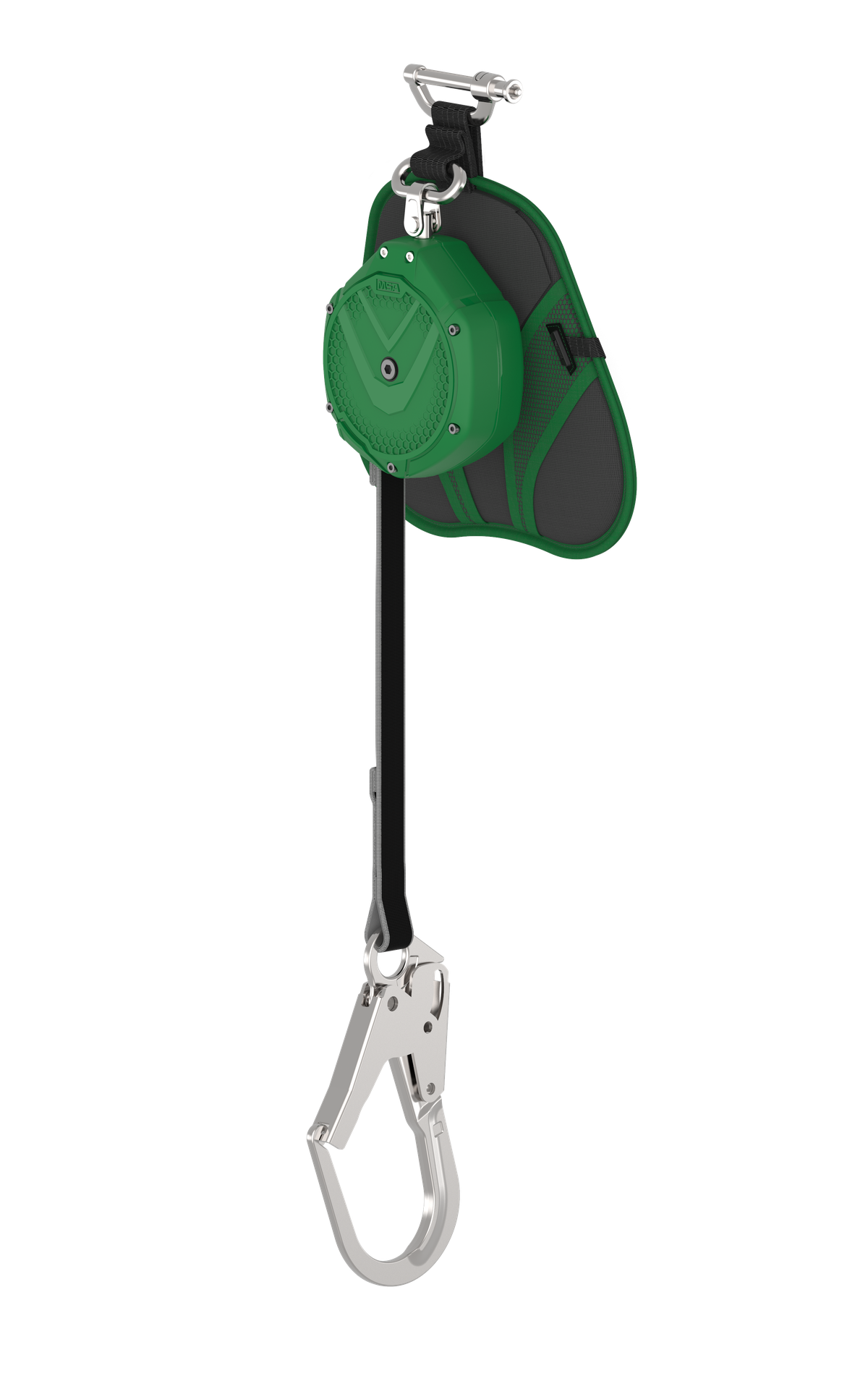 [VSLEW-031-PF-A] V-SHOCK EDGE, PFL de borde de ataque, 10', una sola pierna, gancho de seguridad grande de acero 36CL, conector de pasador (superior), ANSI Z359.14