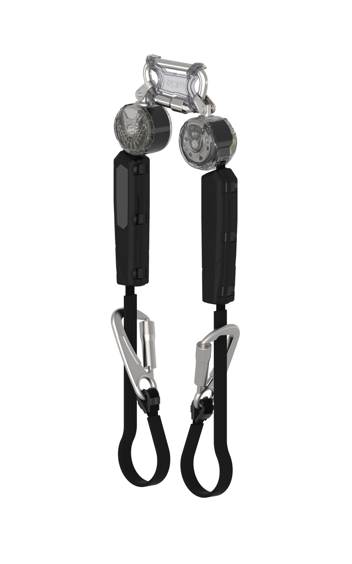 [VTOHW-012-RJ-O-TB] V-TEC WEB PFL, 6', gancho de seguridad de doble pierna con amarre hacia atrás, mosquetón de aluminio de triple acción de doble enlace (arriba)