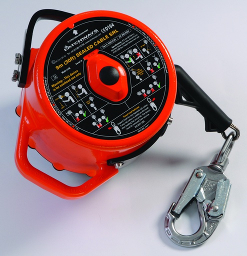 [62810-00US] RETRÁCTIL LATCHWAYS SELLADA IP 69K - ATEX ACERO INOXIDABLE 9  METROS (30 FT)