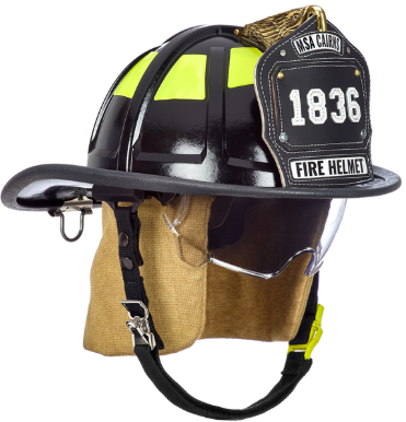 [10247316] CASCOS CAIRNS 1836 PARA BOMBERO ESTRUCTURAL NEGRO // Protector para orejas y cuello de cuero PBI/Kevlar