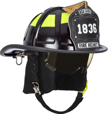 [10247317] CASCOS CAIRNS 1836 PARA BOMBERO ESTRUCTURAL NEGRO // Visor Defender Ambar